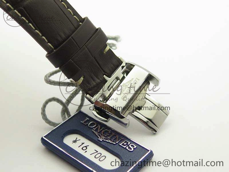 Master Collection SS LGF 1:1 Best Edition White Dial On Leather Strap