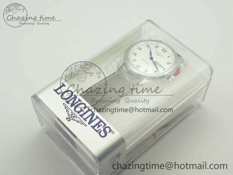 Master Collection SS LGF 1:1 Best Edition White Dial On Leather Strap