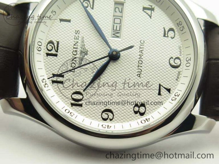 Master Collection SS LGF 1:1 Best Edition White Dial On Leather Strap