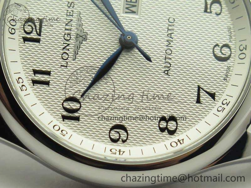 Master Collection SS LGF 1:1 Best Edition White Dial On Leather Strap