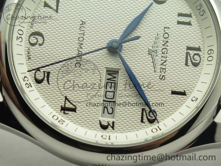 Master Collection SS LGF 1:1 Best Edition White Dial On Leather Strap