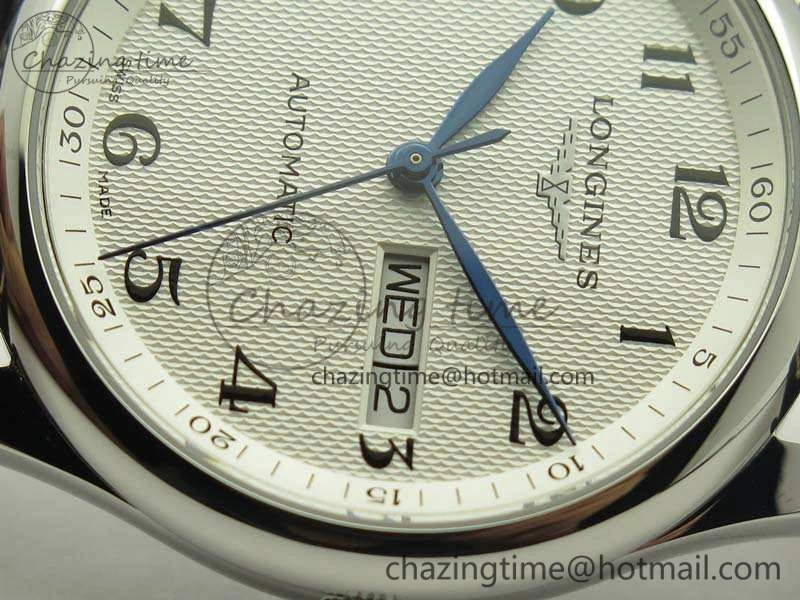Master Collection SS LGF 1:1 Best Edition White Dial On Leather Strap