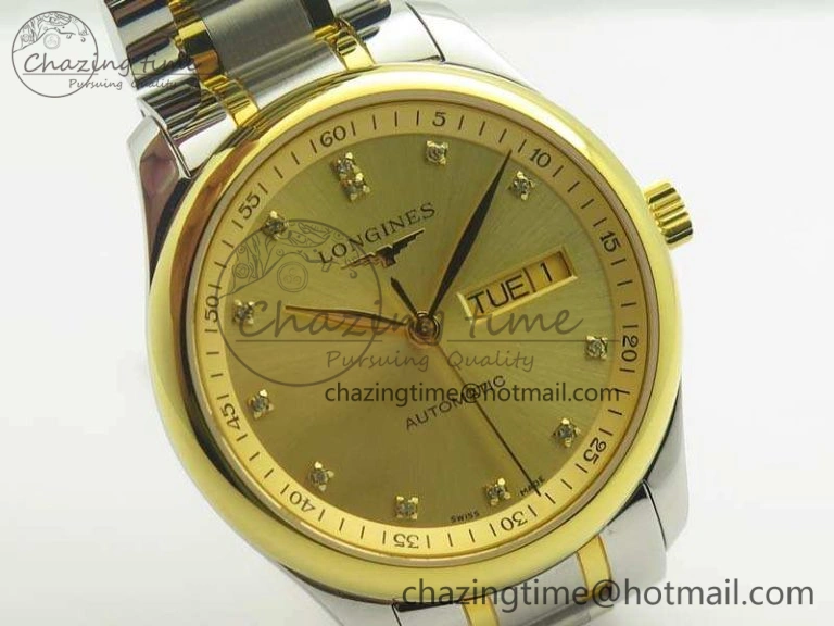 Master Collection SS YG LGF 1:1 Best Edition Gold Dial On SS YG Bracelet A2836