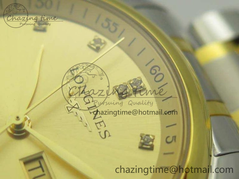 Master Collection SS YG LGF 1:1 Best Edition Gold Dial On SS YG Bracelet A2836
