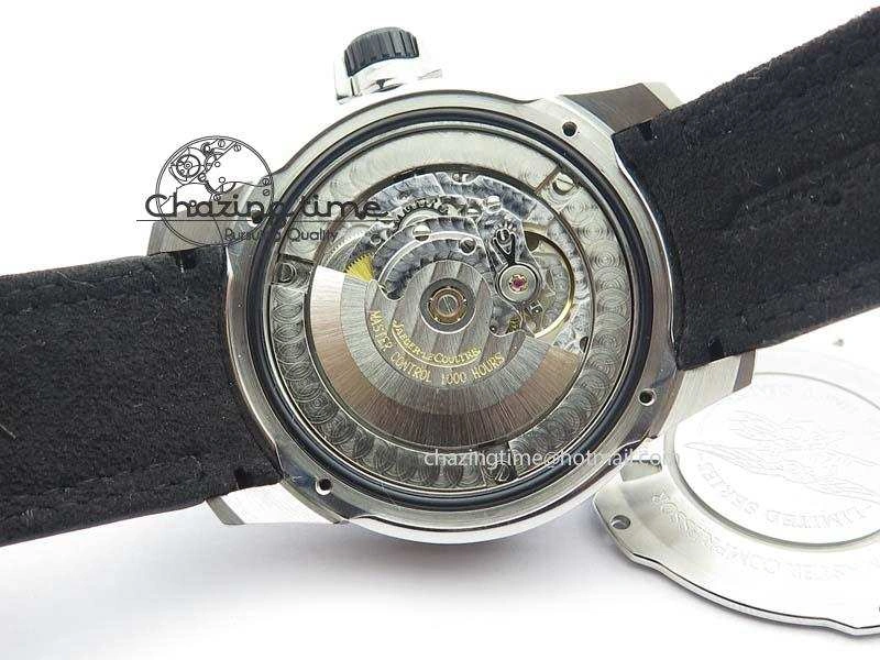 Master Compressor Diving Automatic Navy SEALS 1:1 Noob Best Edition On Black Leather Strap A2824