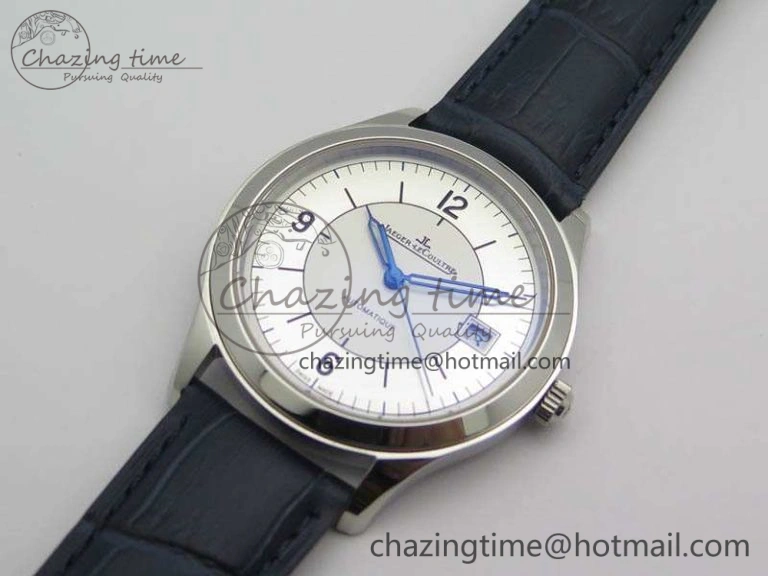 Master Control Date 1548530 SS ZF 1:1 Best Edition White Dial On Blue Leather Strap A899 1