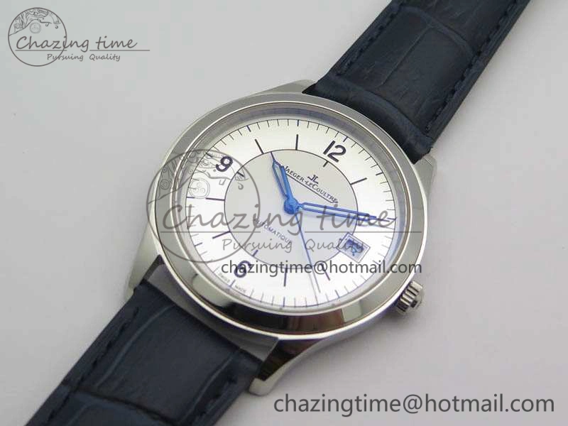 Master Control Date 1548530 SS ZF 1:1 Best Edition White Dial On Blue Leather Strap A899 1