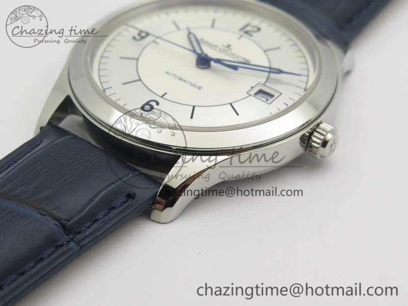Master Control Date 1548530 SS ZF 1:1 Best Edition White Dial On Blue Leather Strap A899 1