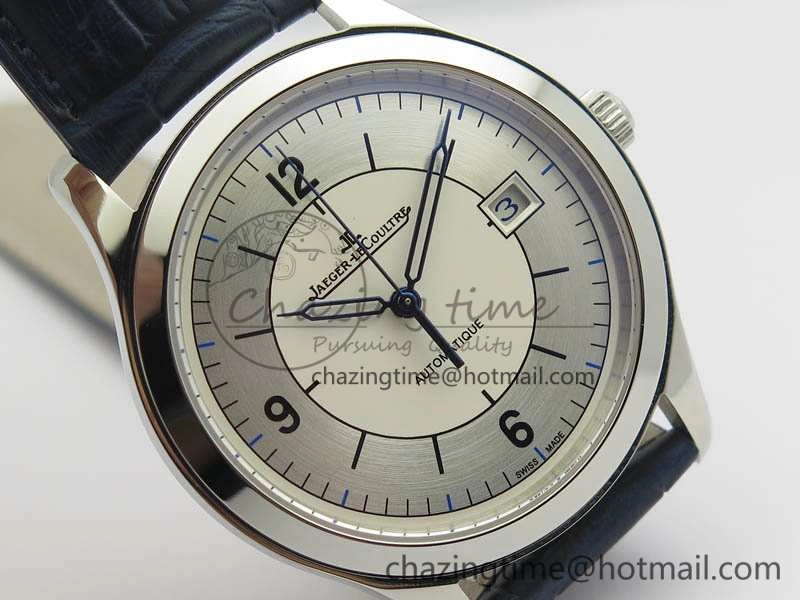 Master Control Date 1548530 SS ZF 1:1 Best Edition White Dial On Blue Leather Strap A899 1