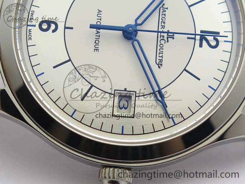 Master Control Date 1548530 SS ZF 1:1 Best Edition White Dial On Blue Leather Strap A899 1