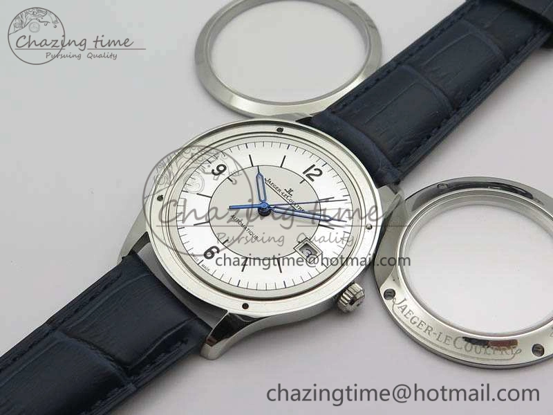 Master Control Date 1548530 SS ZF 1:1 Best Edition White Dial On Blue Leather Strap A899 1
