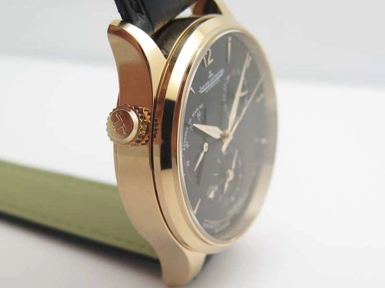Master Control Power Reserve RG Black Dial On Black Leather Strap A939