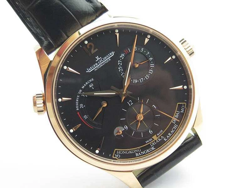 Master Control Power Reserve RG Black Dial On Black Leather Strap A939