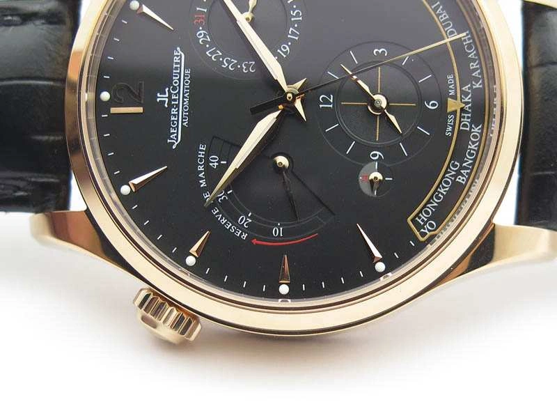 Master Control Power Reserve RG Black Dial On Black Leather Strap A939