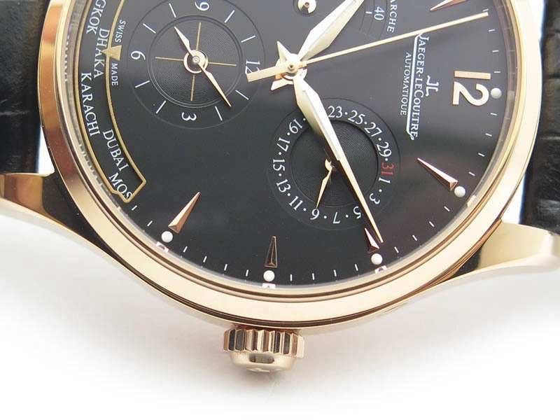 Master Control Power Reserve RG Black Dial On Black Leather Strap A939