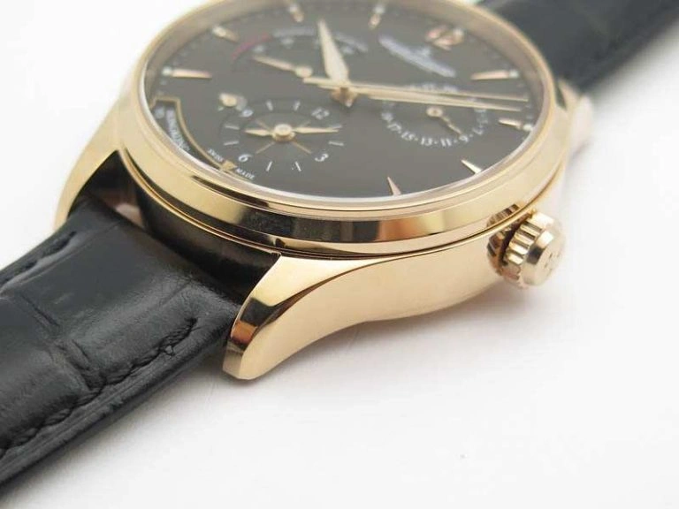Master Control Power Reserve RG Black Dial On Black Leather Strap A939