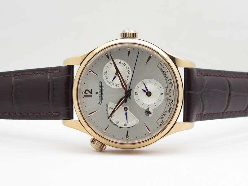 Master Control Power Reserve RG Light Gray Dial On Brown Leather Strap A939