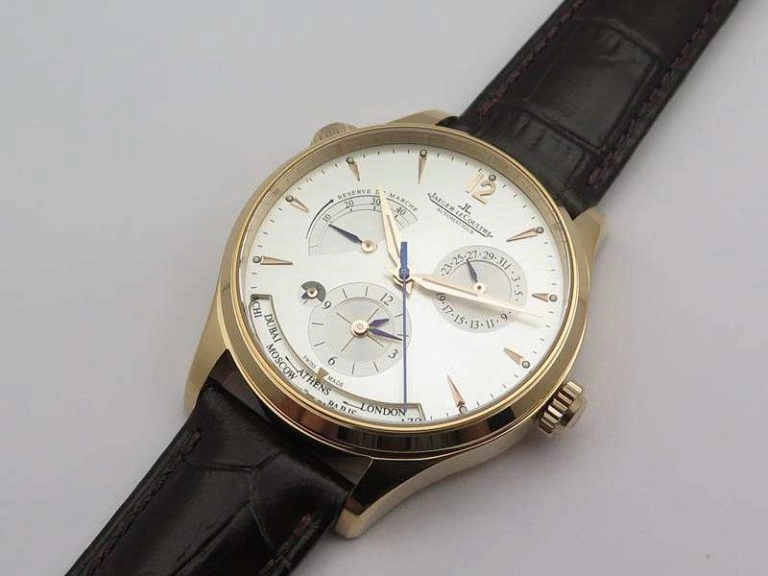 Master Control Power Reserve RG Light Gray Dial On Brown Leather Strap A939
