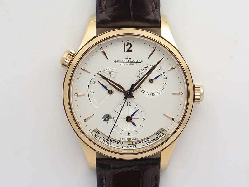 Master Control Power Reserve RG White Dial On Brown Leather Strap A939