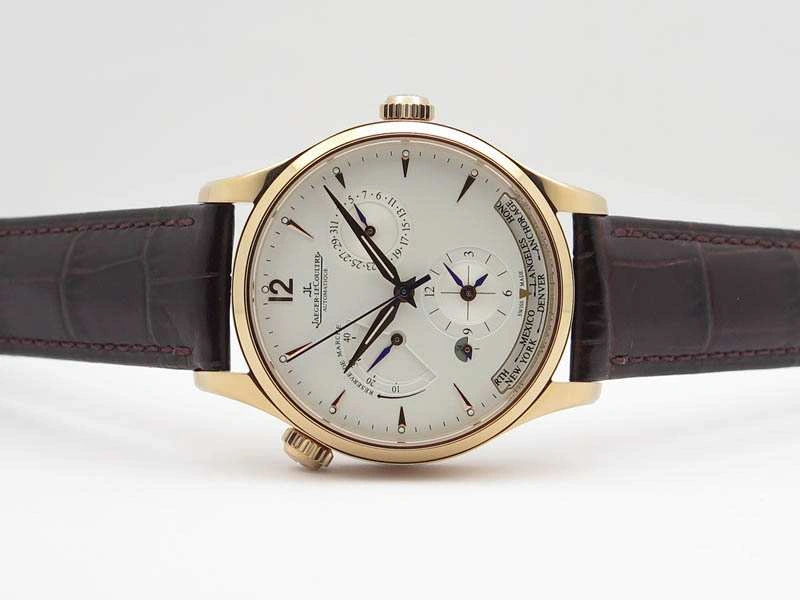Master Control Power Reserve RG White Dial On Brown Leather Strap A939