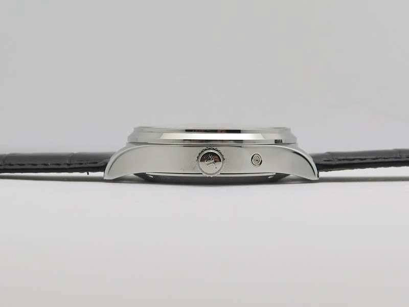 Master Control Power Reserve SS Black Dial On Black Leather Strap A939