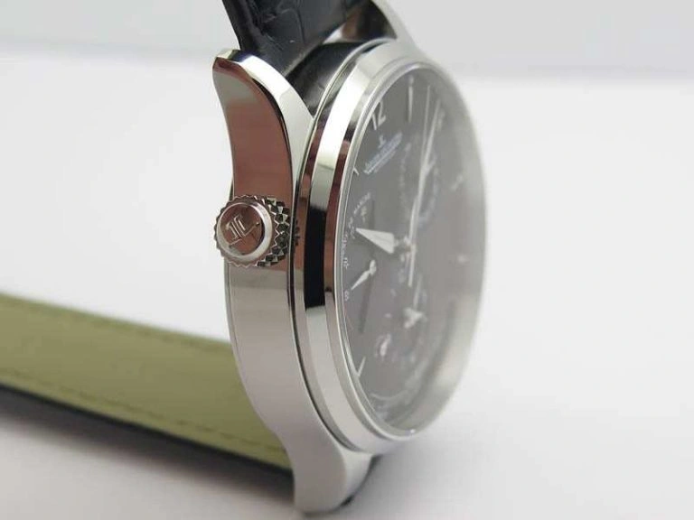 Master Control Power Reserve SS Black Dial On Black Leather Strap A939