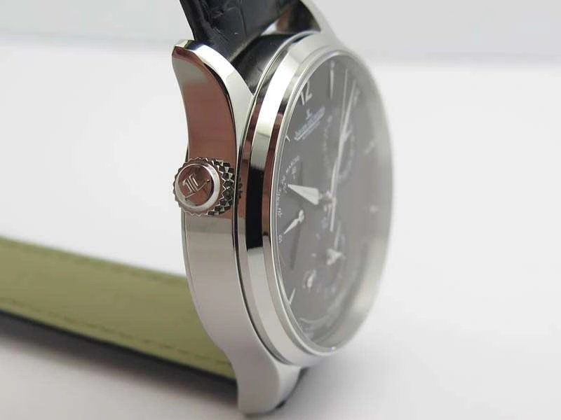 Master Control Power Reserve SS Black Dial On Black Leather Strap A939