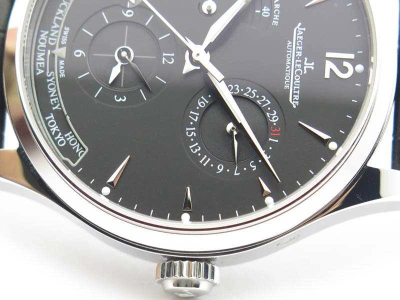 Master Control Power Reserve SS Black Dial On Black Leather Strap A939