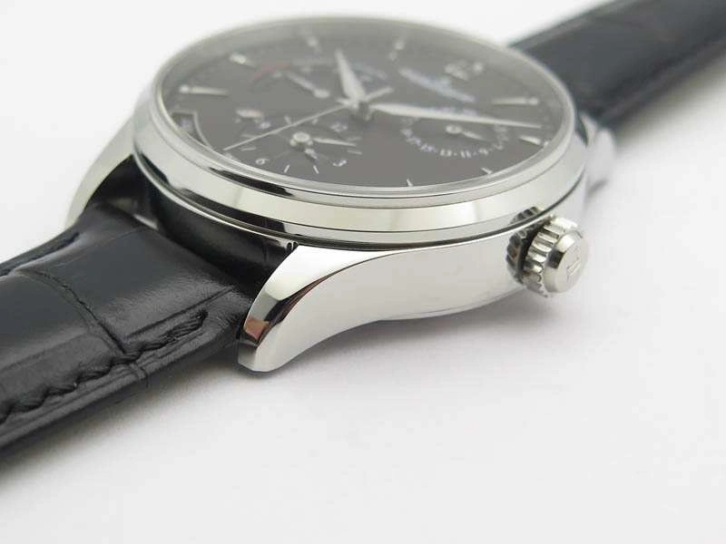 Master Control Power Reserve SS Black Dial On Black Leather Strap A939