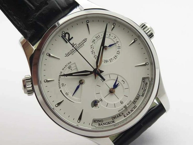 Master Control Power Reserve SS White Dial On Black Leather Strap A939