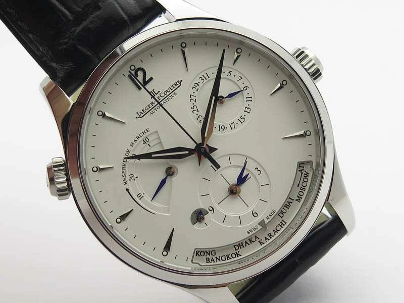Master Control Power Reserve SS White Dial On Black Leather Strap A939