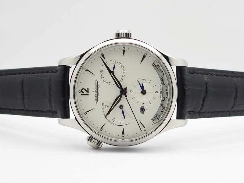 Master Control Power Reserve SS White Dial On Black Leather Strap A939