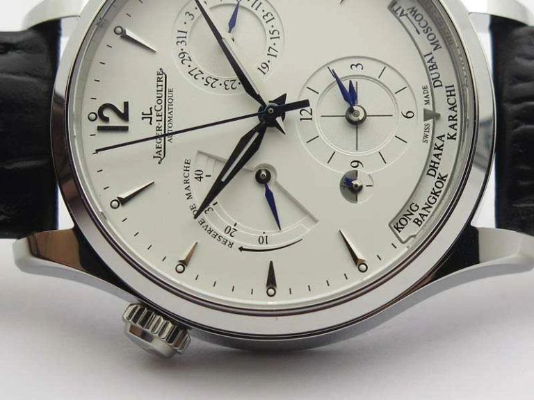 Master Control Power Reserve SS White Dial On Black Leather Strap A939