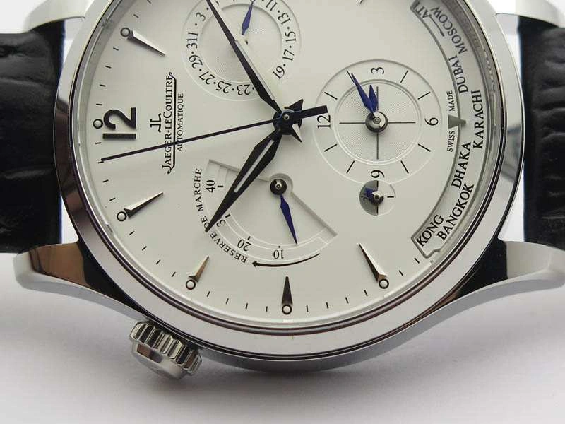Master Control Power Reserve SS White Dial On Black Leather Strap A939