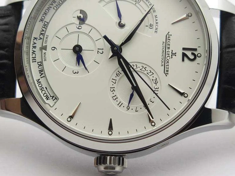 Master Control Power Reserve SS White Dial On Black Leather Strap A939