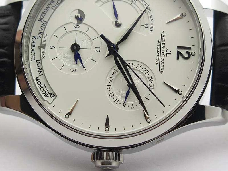 Master Control Power Reserve SS White Dial On Black Leather Strap A939