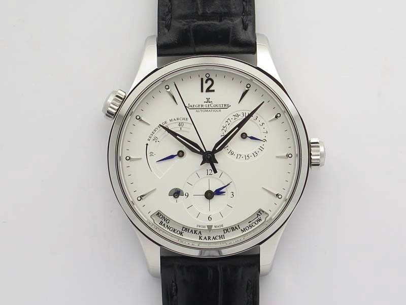 Master Control Power Reserve SS White Dial On Black Leather Strap A939