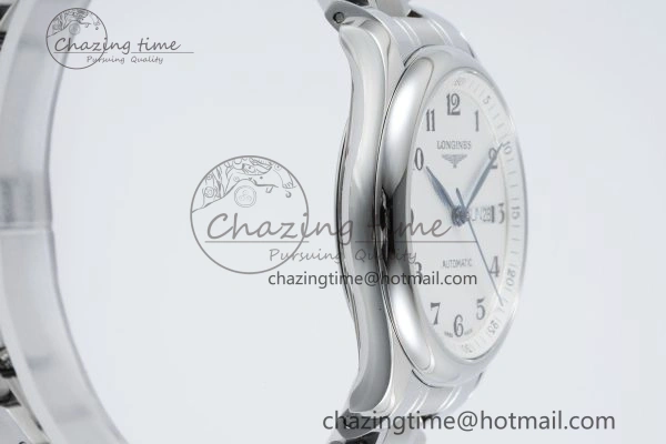 Master Day Date SS LGF 1:1 Best Edition White Textured Dial on SS Bracelet A2836 V2
