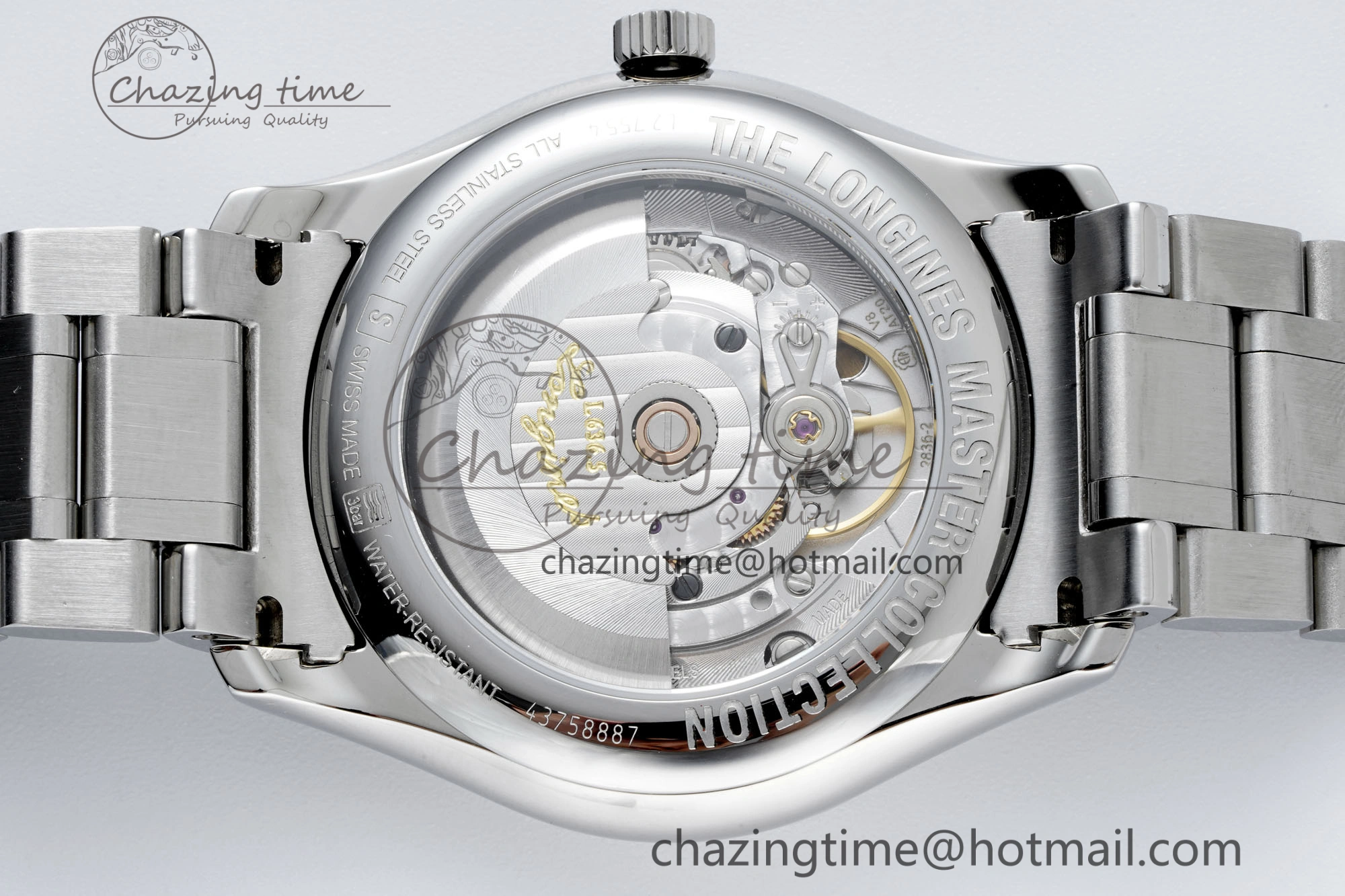 Master Day Date SS LGF 1:1 Best Edition White Textured Dial on SS Bracelet A2836 V2