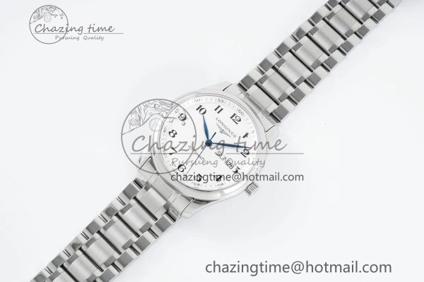 Master Day Date SS LGF 1:1 Best Edition White Textured Dial on SS Bracelet A2836 V2