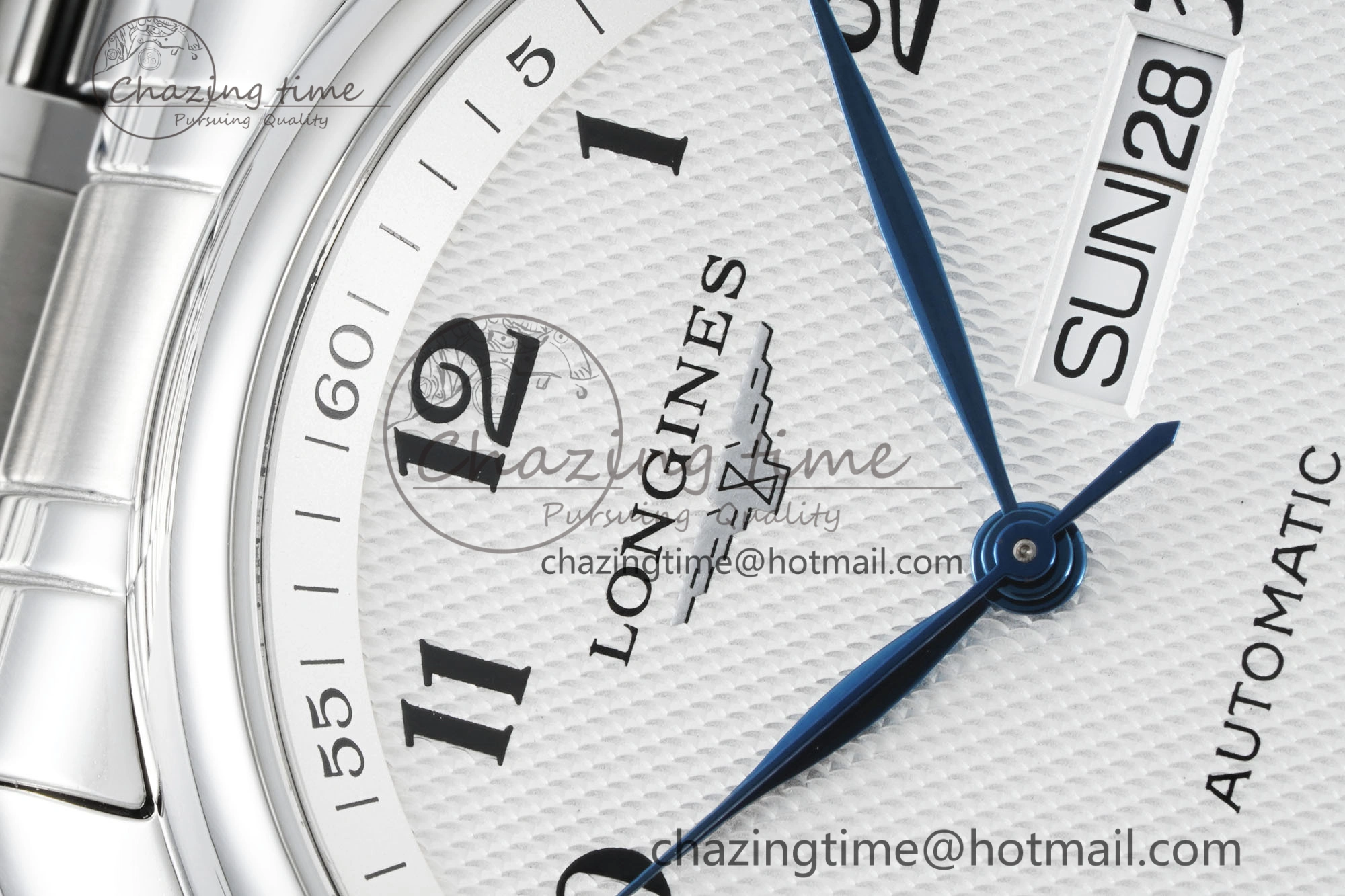 Master Day Date SS LGF 1:1 Best Edition White Textured Dial on SS Bracelet A2836 V2