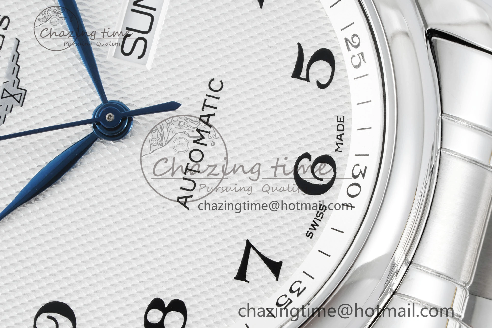 Master Day Date SS LGF 1:1 Best Edition White Textured Dial on SS Bracelet A2836 V2