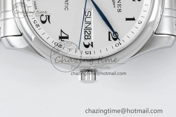 Master Day Date SS LGF 1:1 Best Edition White Textured Dial on SS Bracelet A2836 V2