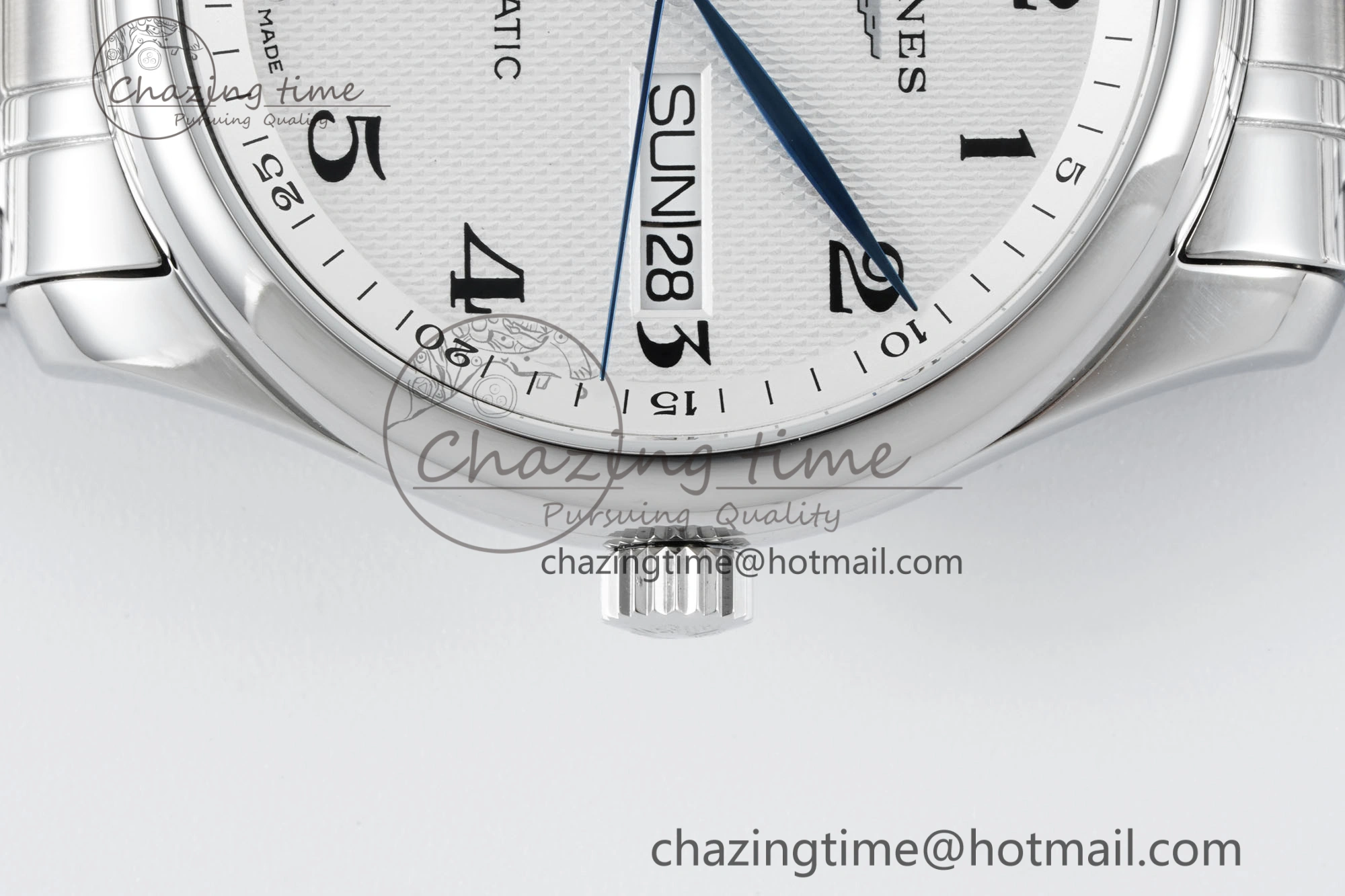 Master Day Date SS LGF 1:1 Best Edition White Textured Dial on SS Bracelet A2836 V2