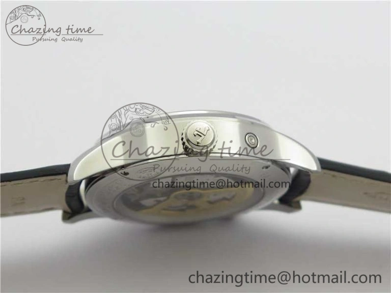 Master Geographic Real PR SS ZF 1:1 Best Edition Black Dial on Black Leather Strap A939