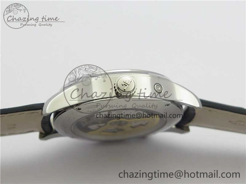 Master Geographic Real PR SS ZF 1:1 Best Edition Black Dial on Black Leather Strap A939