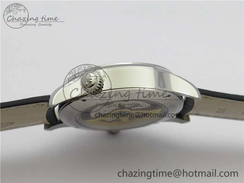 Master Geographic Real PR SS ZF 1:1 Best Edition Black Dial on Black Leather Strap A939
