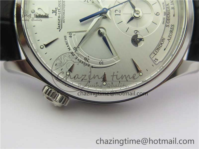 Master Geographic Real PR SS ZF 1:1 Best Edition White Dial on Black Leather Strap A939