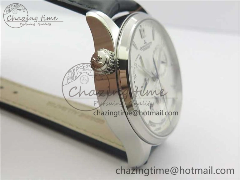 Master Geographic Real PR SS ZF 1:1 Best Edition White Dial on Black Leather Strap A939