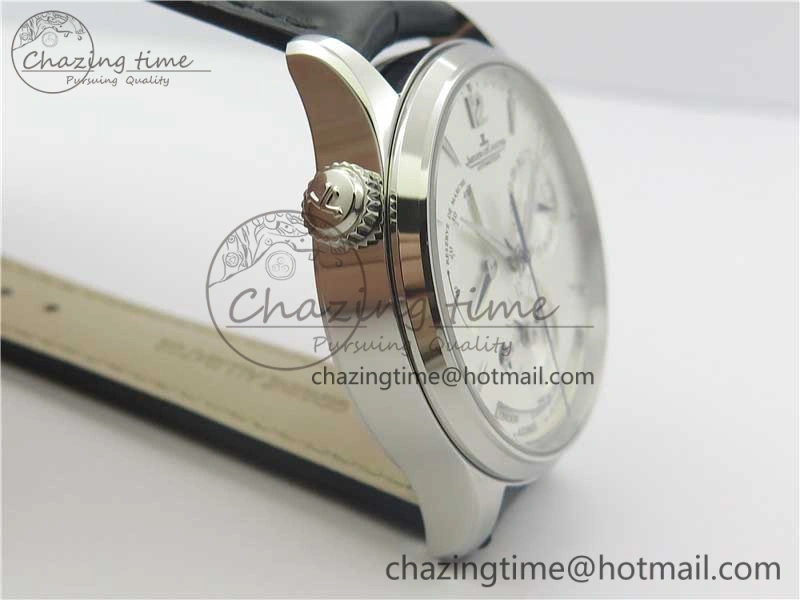 Master Geographic Real PR SS ZF 1:1 Best Edition White Dial on Black Leather Strap A939